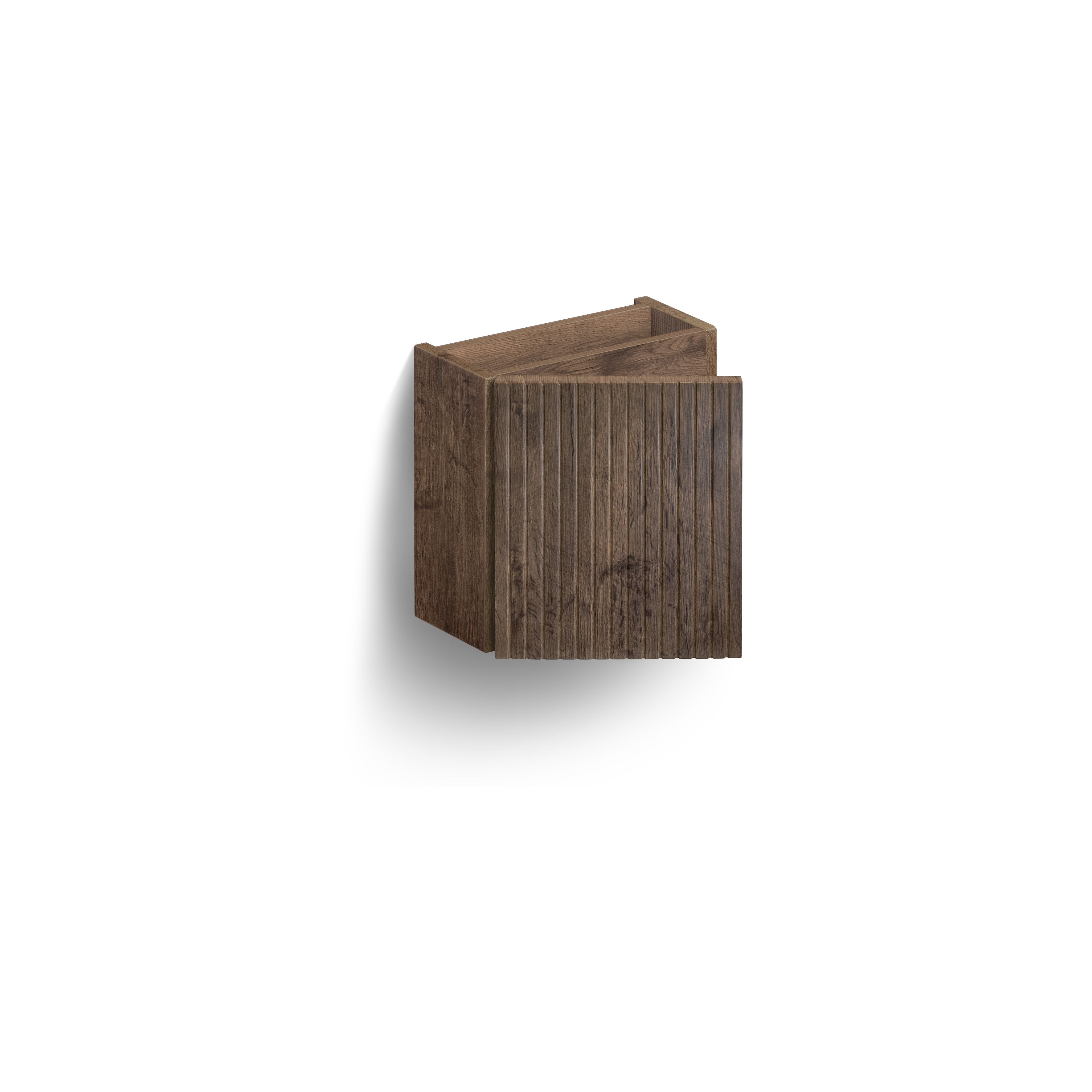 Clou Verti fonteinonderkast geribbelde deur donker eiken h.35,5cm